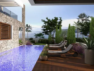 Элитные виллы на берегу моря с бассейнами и садами на крыше, Кисонерга, Кипр