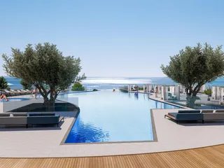 Апартаменты в высотной резиденции на берегу моря с бассейнами и спа-центром, Лимассол, Кипр