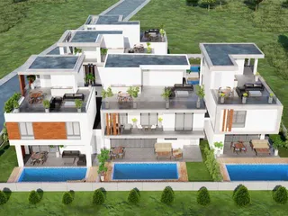 Комплекс вилл с бассейнами рядом с пляжем, Ливадия, Кипр