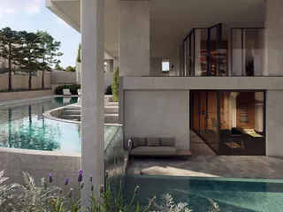 Малоэтажный жилой комплекс с бассейном и тренажёрным залом, с видом на море и город, Пантеа, Лимассол, Кипр