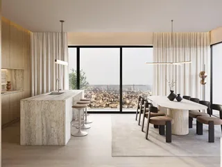 Малоэтажный жилой комплекс с бассейном и тренажёрным залом, с видом на море и город, Пантеа, Лимассол, Кипр