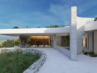 Виллы с садами, террасами и бассейнами, с видом на море, в живописном городке Агиос Тихонас, Лимассол, Кипр