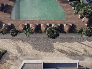 Жилой комплекс с садом и видом на город, море и бассейн, Паралимни, Кипр