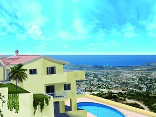 Вилла с бассейном и панорамным видом, Тала, Кипр