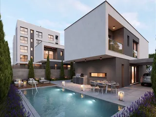 Новый комплекс вилл и апартаментов с подземной парковкой недалеко от центра Лимассола, Агиос-Афанасиос, Кипр