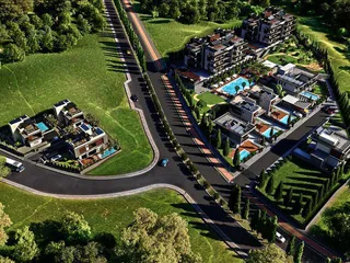 Новый закрытый комплекс вилл и апартаментов с бассейном и зелеными зонами недалеко от пляжа, Мутайяка, Кипр