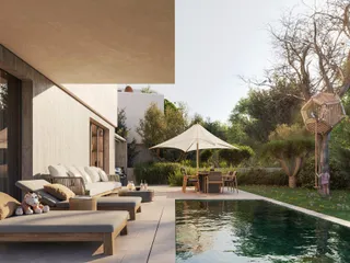 Большой закрытый комплекс вилл с бассейнами в 300 метрах от пляжей, Ороклини, Ларнака, Кипр