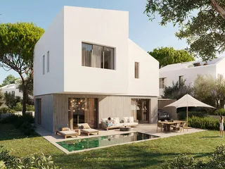 Большой закрытый комплекс вилл с бассейнами в 300 метрах от пляжей, Ороклини, Ларнака, Кипр