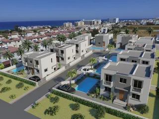 Комплекс двухэтажных вилл с бассейнами в 800 метрах от пляжа, Протарас, Кипр