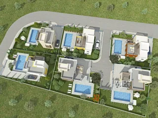 Комплекс вилл с бассейнами и панорамным видом на море, Пейя, Кипр