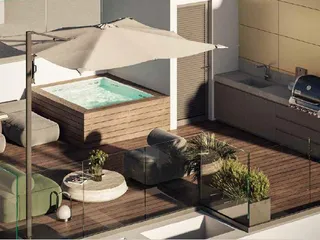 Новая закрытая резиденция с бассейнами и зелеными зонами рядом с побережьем и центром Ларнаки, Ливадия, Кипр