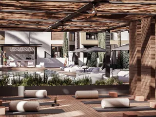 Новая закрытая резиденция с бассейнами и зелеными зонами рядом с побережьем и центром Ларнаки, Ливадия, Кипр