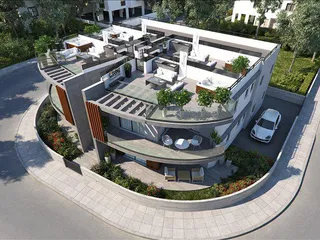 Малоэтажная резиденция с видом на море рядом с пляжем и полем для гольфа, Героскипу, Кипр