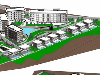 Квартиры и виллы в закрытом жилом комплексе с видом на море и город, Лимассол, Кипр