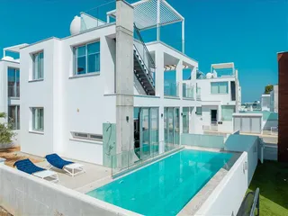 Комплекс вилл с бассейнами и панорамным видом на море в 300 метрах от пляжа, Протарас, Кипр