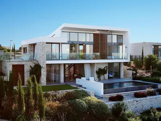 Новый комплекс вилл с панорамным видом в большой резиденции с полем для гольфа, спа-центром и клубом верховой езды, Пафос, Кипр