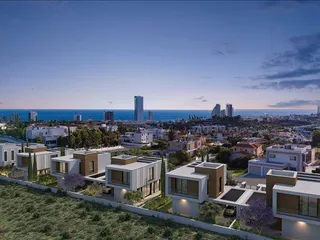 Новый комплекс вилл с бассейнами и садами рядом с пляжем, Мутайяка, Кипр