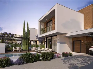 Новый комплекс вилл с бассейнами и садами рядом с пляжем, Мутайяка, Кипр