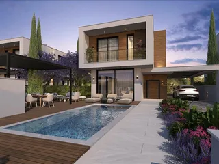 Новый комплекс вилл с бассейнами и садами рядом с пляжем, Мутайяка, Кипр