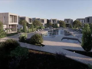 Новый закрытый комплекс вилл с бассейном и садами в 250 метрах от пляжа, Героскипу, Кипр