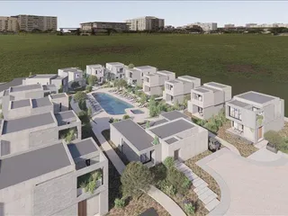 Новый закрытый комплекс вилл с бассейном и садами в 250 метрах от пляжа, Героскипу, Кипр