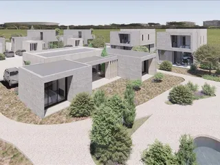 Новый закрытый комплекс вилл с бассейном и садами в 250 метрах от пляжа, Героскипу, Кипр