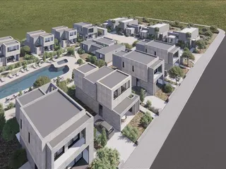 Новый закрытый комплекс вилл с бассейном и садами в 250 метрах от пляжа, Героскипу, Кипр