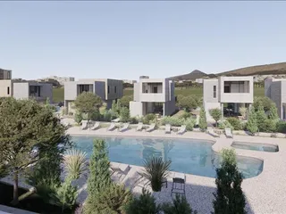 Новый закрытый комплекс вилл с бассейном и садами в 250 метрах от пляжа, Героскипу, Кипр