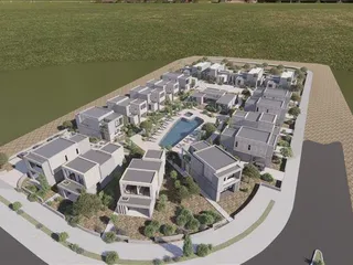 Новый закрытый комплекс вилл с бассейном и садами в 250 метрах от пляжа, Героскипу, Кипр