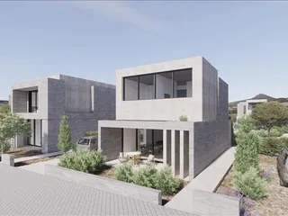 Новый закрытый комплекс вилл с бассейном и садами в 250 метрах от пляжа, Героскипу, Кипр