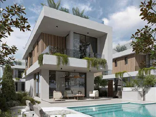 Новый комплекс вилл с бассейнами и садами в 150 метрах от пляжа и гавани, Пернера, Кипр