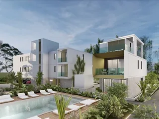Новая резиденция с бассейнами, рестораном и коворкингом в туристическом районе Пафоса, Кипр