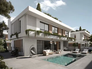 Новый комплекс вилл с бассейнами и садами на крыше рядом с морем, Паралимни, Кипр