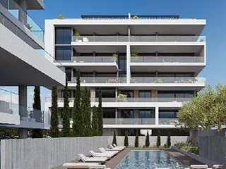 Новый жилой комплекс с бассейном и садами в 50 метрах от моря, Агиос Афанасиос, Кипр