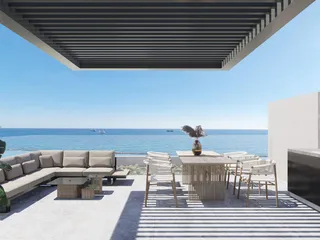 Новый жилой комплекс с бассейном и садами в 50 метрах от моря, Агиос Афанасиос, Кипр