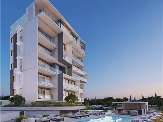 Новый жилой комплекс с бассейном и теннисным кортом в 150 метрах от пляжа, Хлорака, Кипр