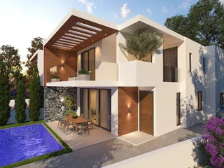 Новый комплекс вилл в спокойном районе, в 5 минутах от пляжа, Героскипу, Кипр