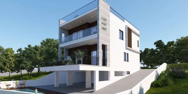 Элитная резиденция с панорамным видом рядом с пляжем, в престижном районе Героскипу, Пафос, Кипр