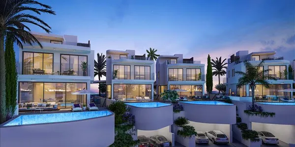 Элитные виллы на берегу моря с бассейнами и садами, Хлорака, Кипр