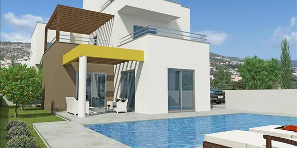 Вилла с бассейном и панорамным видом рядом с морем, Пафос, Кипр