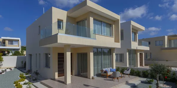 Виллы с панорамным видом недалеко от пляжа и поля для гольфа, Пафос, Кипр