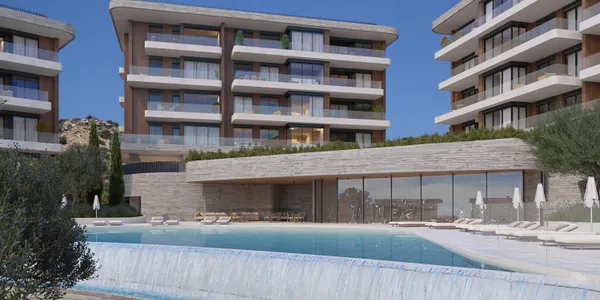 Квартиры и виллы в закрытом жилом комплексе с видом на море и город, Лимассол, Кипр