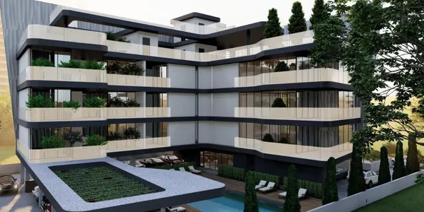 Современная закрытая резиденция с бассейном в 650 метрах от пляжа, Гермасойя, Кипр