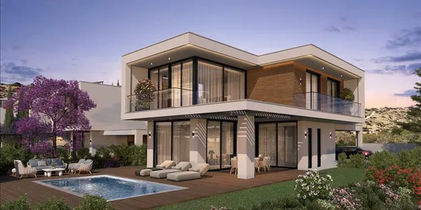 Новый комплекс вилл с бассейнами и садами рядом с пляжем, Мутайяка, Кипр