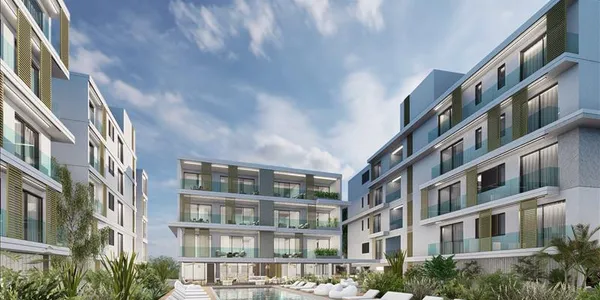 Новая резиденция с бассейнами, рестораном и коворкингом в туристическом районе Пафоса, Кипр