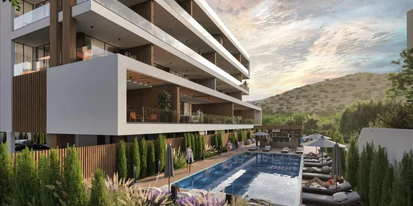 Новая резиденция с бассейном, садом и детской площадкой в 7 минутах от пляжа, Гермасогейя, Кипр