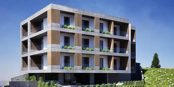 Новая резиденция с бассейном и видом на море в 7 минутах ходьбы от пляжа, Героскипу, Кипр