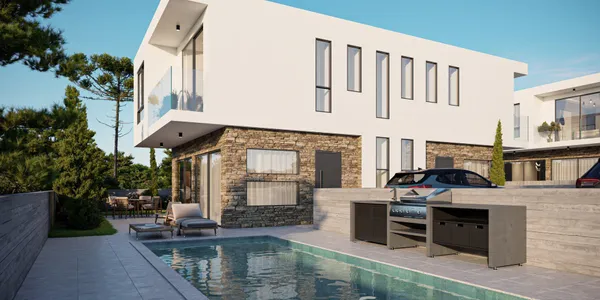 Новый комплекс вилл с бассейнами в 400 метрах от пляжа, Кисонерга, Кипр