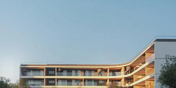 Двуспальная новая квартира с большой верандой в 600 м от пляжа, Като Пафос, Кипр