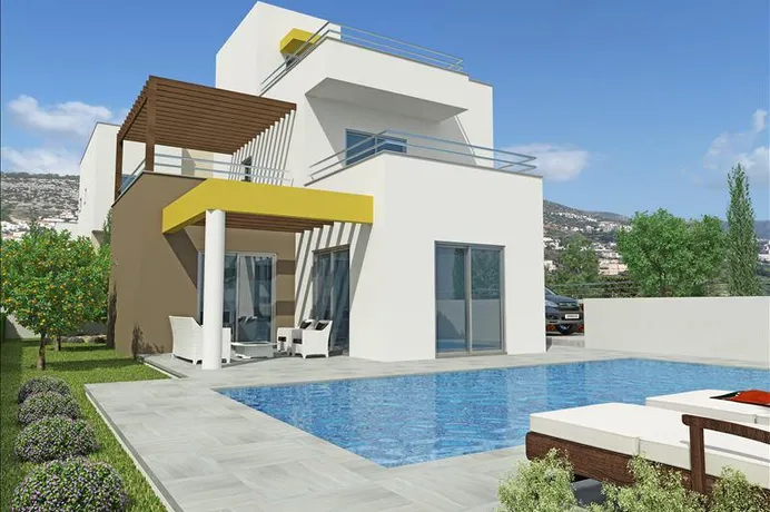 Вилла с бассейном и панорамным видом рядом с морем, Пафос, Кипр